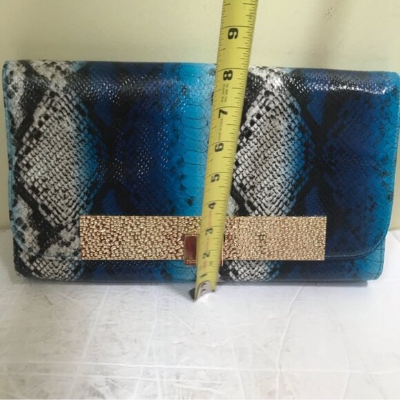 Roccobarocco NEW Clutch Bag Animal Snake Print Large Shoulder Purse Logo Vegan - Picture 15 of 16